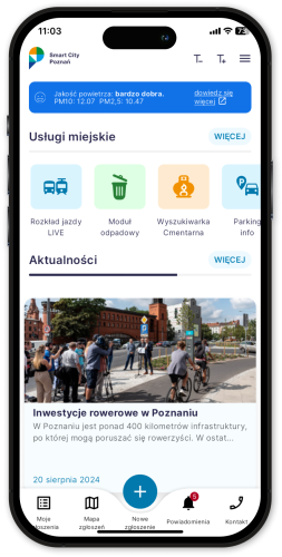 Obraz przedstawia grafikę telefonu prezentującą widok pasek stanu powietrza